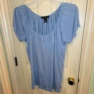 Womens Plus Sz 1X Gray beaded Shirt Marisa Christina